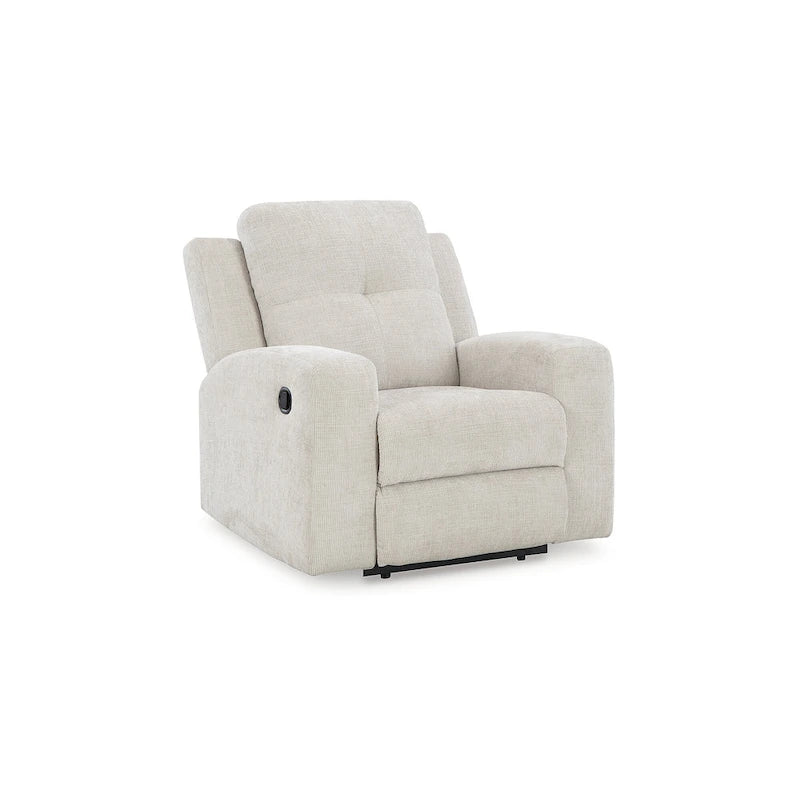 Fauteuil inclinable zéro dégagement avec tirette, dossier capitonné et revêtement en polyester