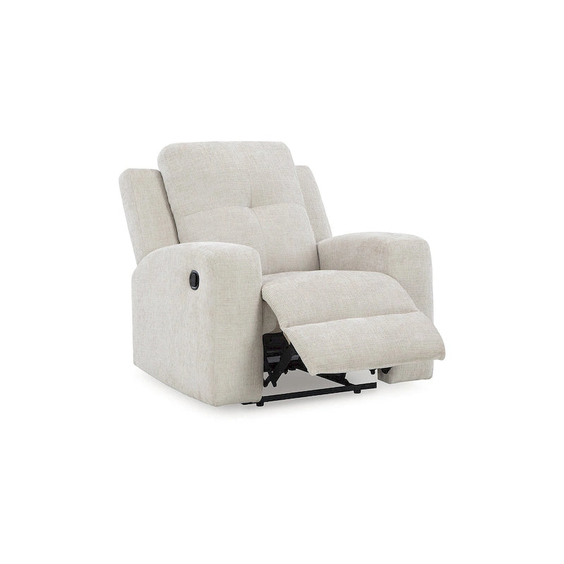 Fauteuil inclinable zéro dégagement avec tirette, dossier capitonné et revêtement en polyester