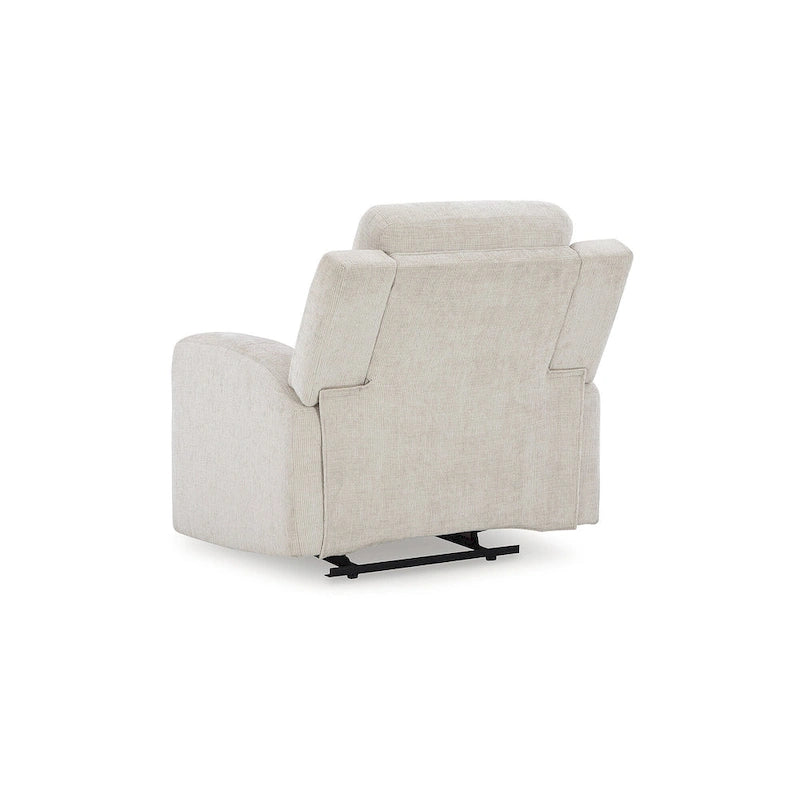 Fauteuil inclinable zéro dégagement avec tirette, dossier capitonné et revêtement en polyester