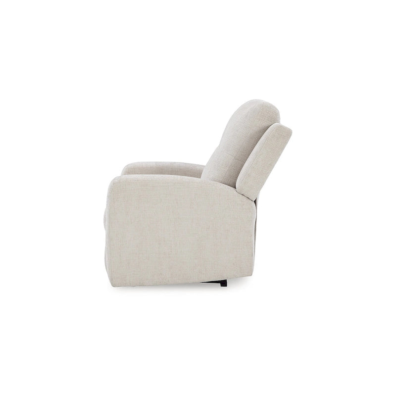Fauteuil inclinable zéro dégagement avec tirette, dossier capitonné et revêtement en polyester
