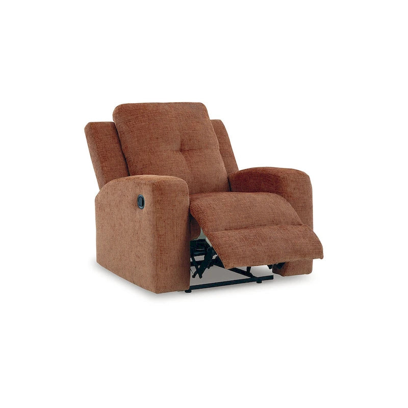 Fauteuil inclinable zéro dégagement avec tirette, dossier capitonné et revêtement en polyester