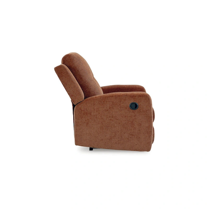 Fauteuil inclinable zéro dégagement avec tirette, dossier capitonné et revêtement en polyester