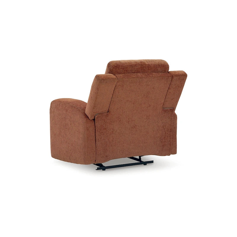 Fauteuil inclinable zéro dégagement avec tirette, dossier capitonné et revêtement en polyester