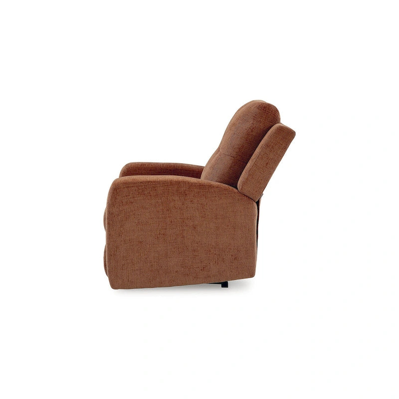 Fauteuil inclinable zéro dégagement avec tirette, dossier capitonné et revêtement en polyester