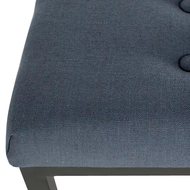 Banc de chambre/entrée capitonné avec cadre en métal, bleu marine