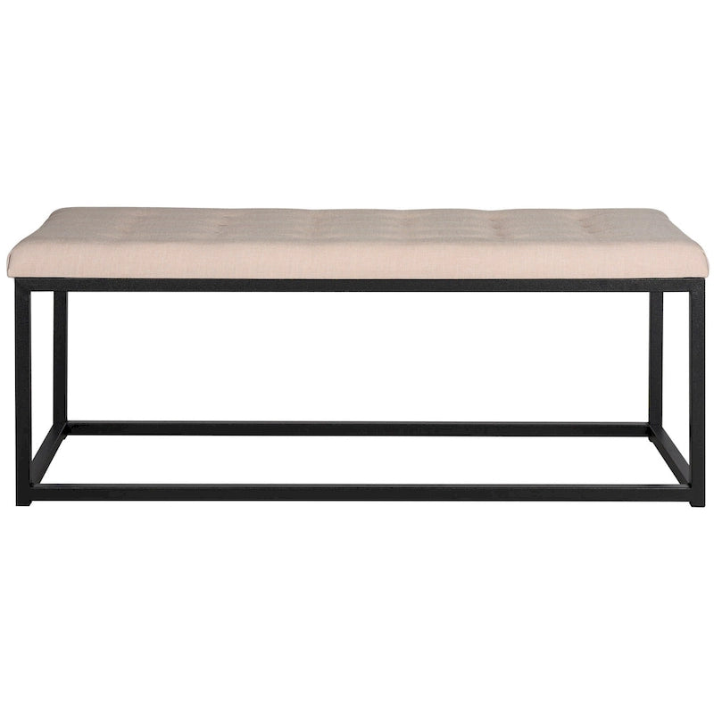 Banc de chambre/entrée capitonné avec cadre en métal, bleu marine