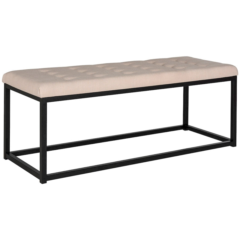 Banc de chambre/entrée capitonné avec cadre en métal, bleu marine