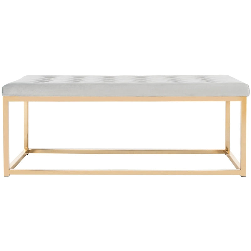 Banc de chambre/entrée capitonné avec cadre en métal, bleu marine
