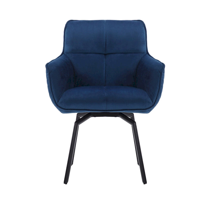 Fauteuil d'appoint pivotant en velours avec accoudoirs ergonomiques et pieds en métal