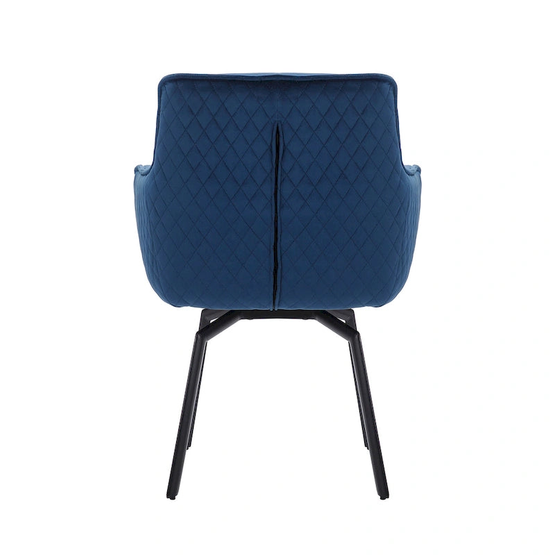 Fauteuil d'appoint pivotant en velours avec accoudoirs ergonomiques et pieds en métal