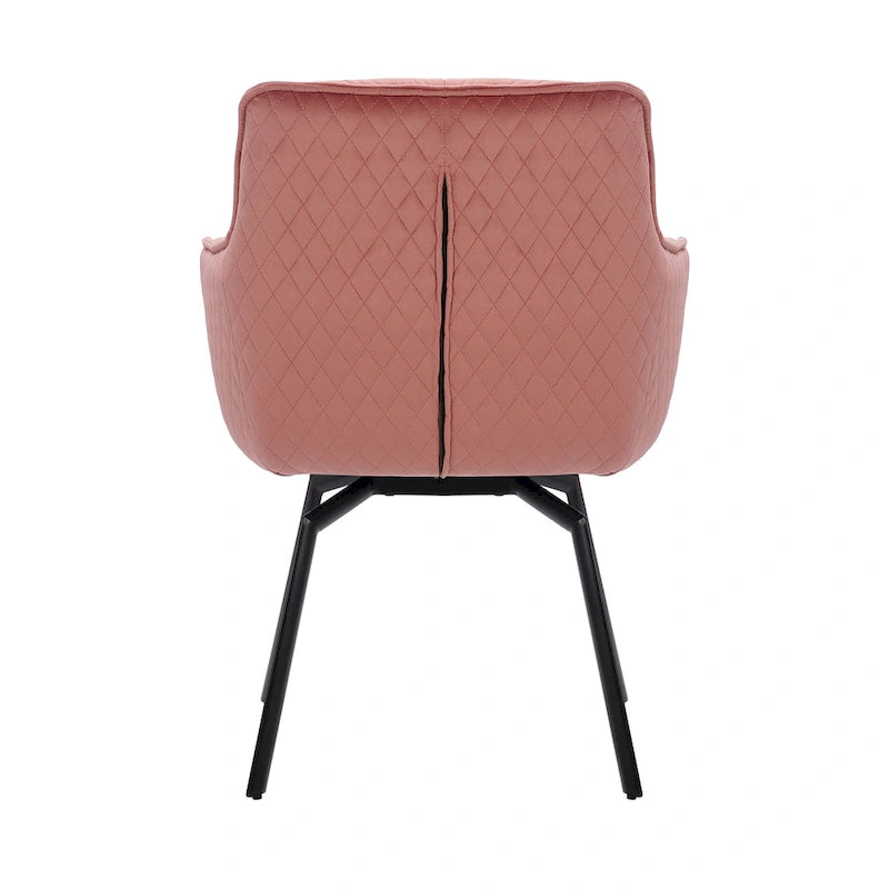 Fauteuil d'appoint pivotant en velours avec accoudoirs ergonomiques et pieds en métal