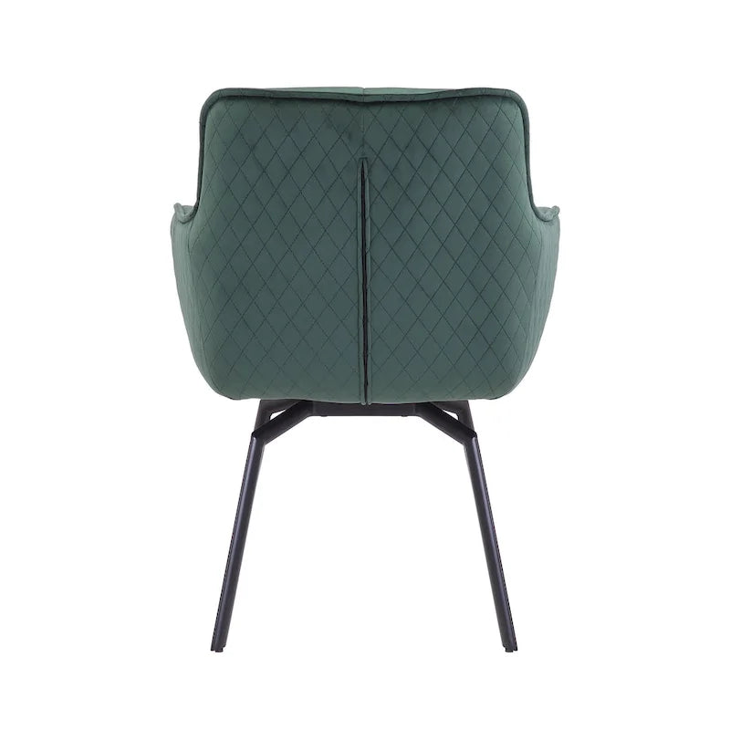Fauteuil d'appoint pivotant en velours avec accoudoirs ergonomiques et pieds en métal