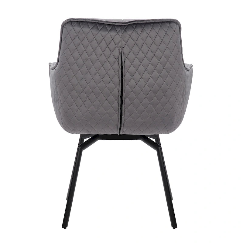 Fauteuil d'appoint pivotant en velours avec accoudoirs ergonomiques et pieds en métal