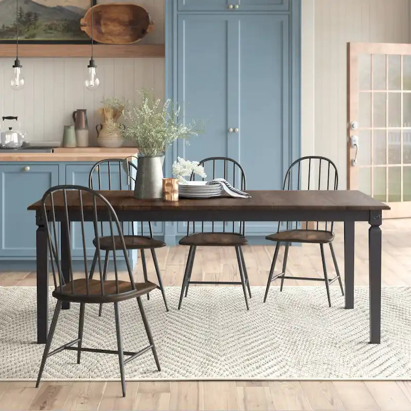 Glennwood Rubbed Black and Charcoal Rectangle Dining Table