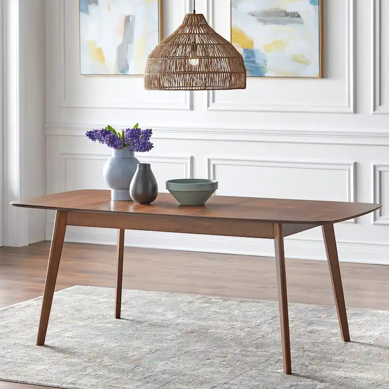 Table à manger extensible Mid-Century en noyer avec rallonge papillon