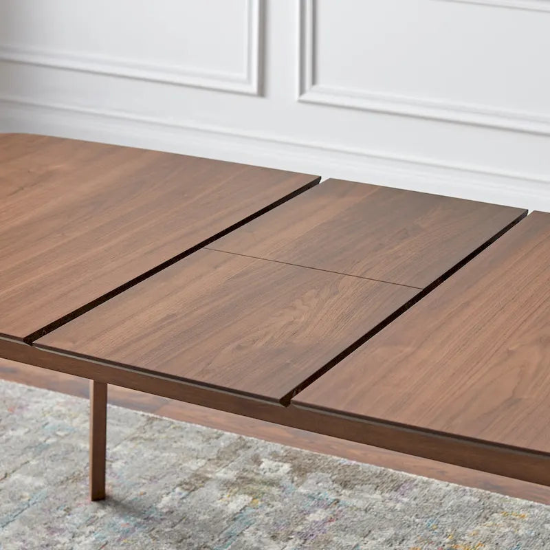 Table à manger extensible Mid-Century en noyer avec rallonge papillon