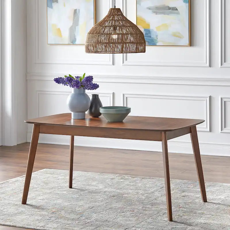 Table à manger extensible Mid-Century en noyer avec rallonge papillon