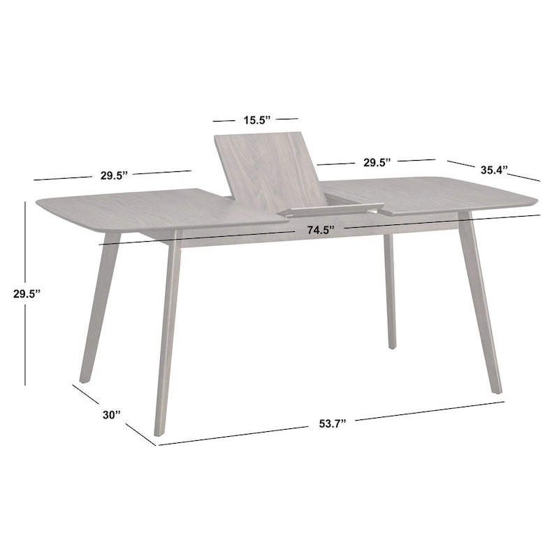 Table à manger extensible Mid-Century en noyer avec rallonge papillon