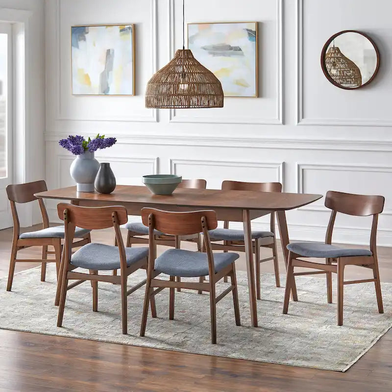 Table à manger extensible Mid-Century en noyer avec rallonge papillon