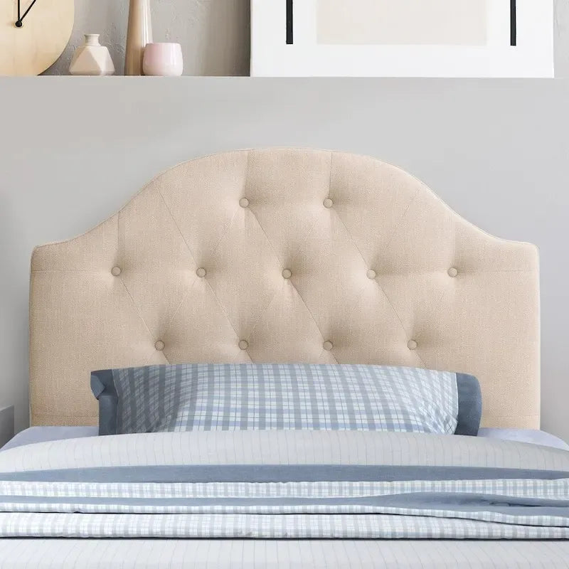 Tête de lit à panneaux bombés en tissu capitonné CorLiving Calera – Lit simple