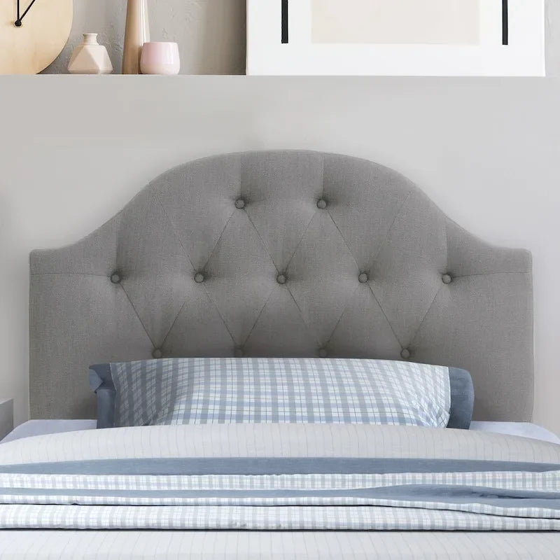 Tête de lit à panneaux bombés en tissu capitonné CorLiving Calera – Lit simple