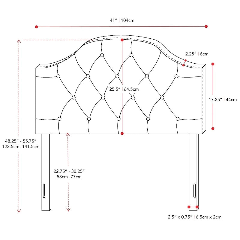 Tête de lit à panneaux bombés en tissu capitonné CorLiving Calera – Lit simple