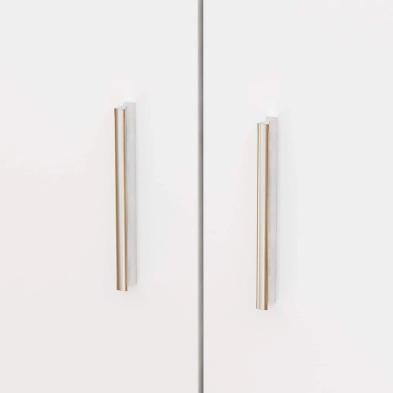 Armoire-penderie blanche avec coiffeuse, miroir LED et tiroirs
