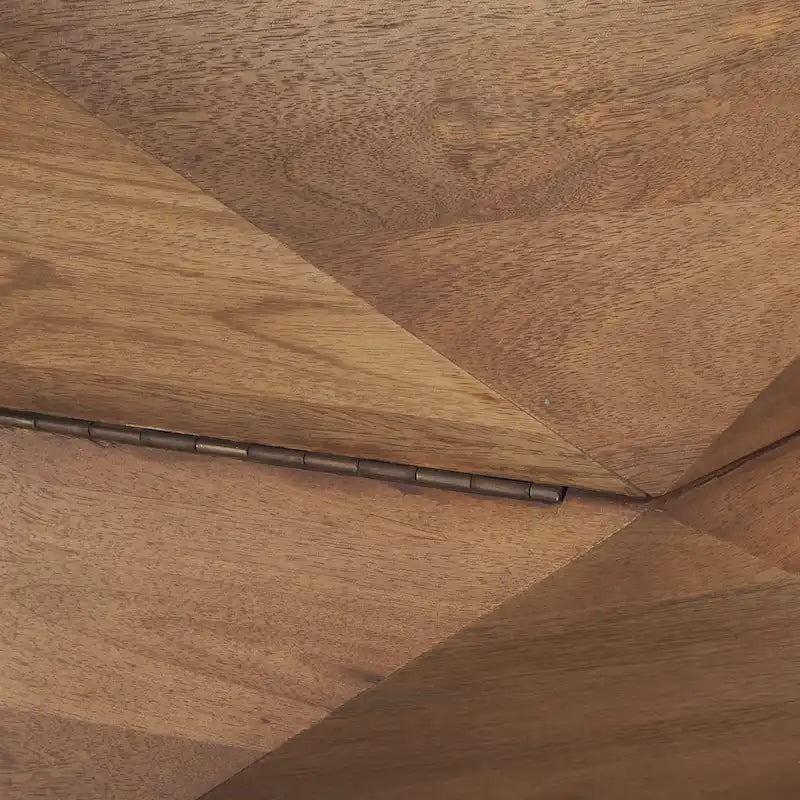 Table basse hexagonale en bois de manguier massif avec rangement caché