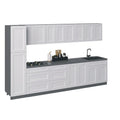 Meuble de cuisine blanc mat de style Shaker avec éléments hauts et bas