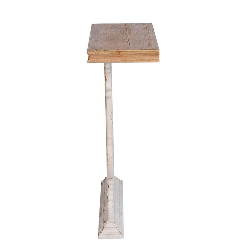 Table console en bois vintage avec plateau marron