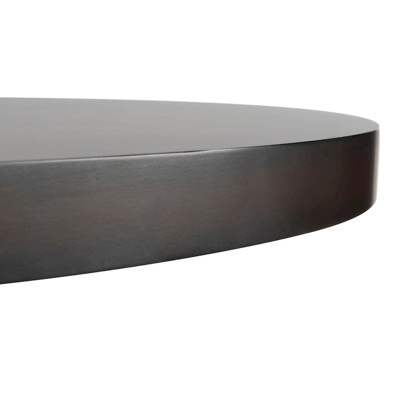 Table à manger ronde en bois avec piètement en X, 6 places, marron foncé