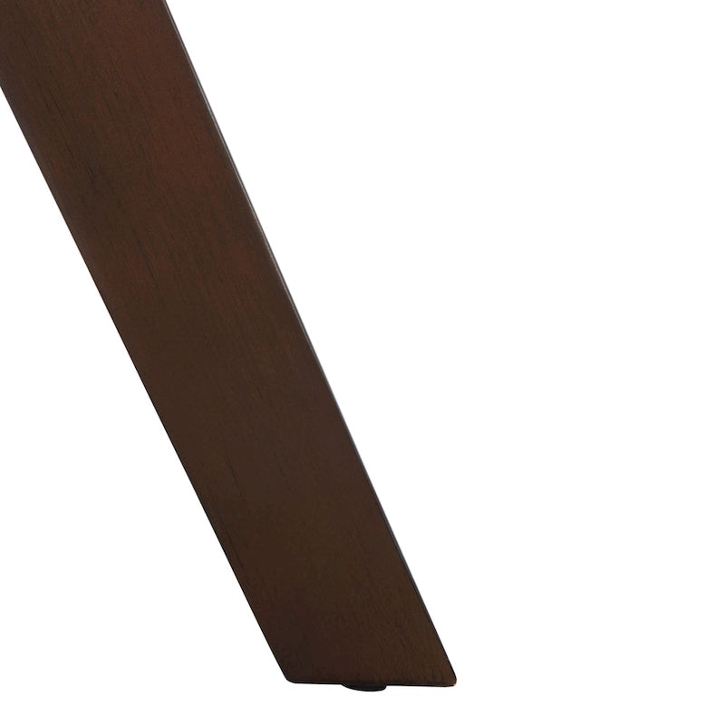 Table à manger ronde en bois avec piètement en X, 6 places, marron foncé