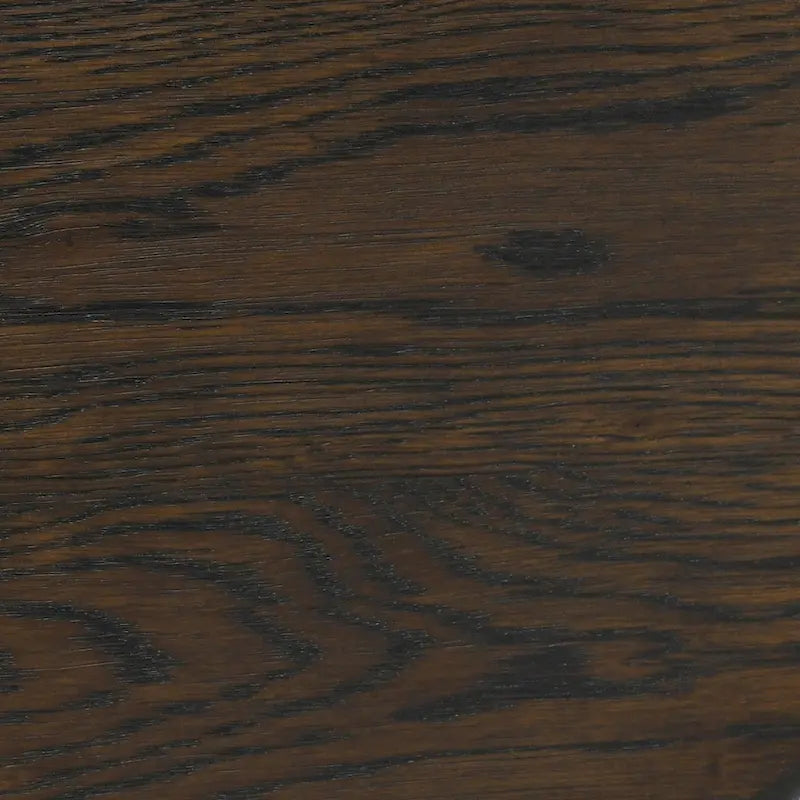 Table d'appoint ronde en placage de chêne avec plinthe marron - Style moderne et minimaliste